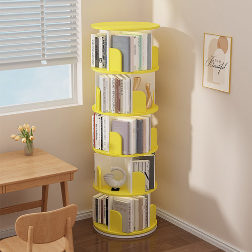 旋转书架落地儿童置物架简易宝宝绘本收纳架简约家用学生多层书柜