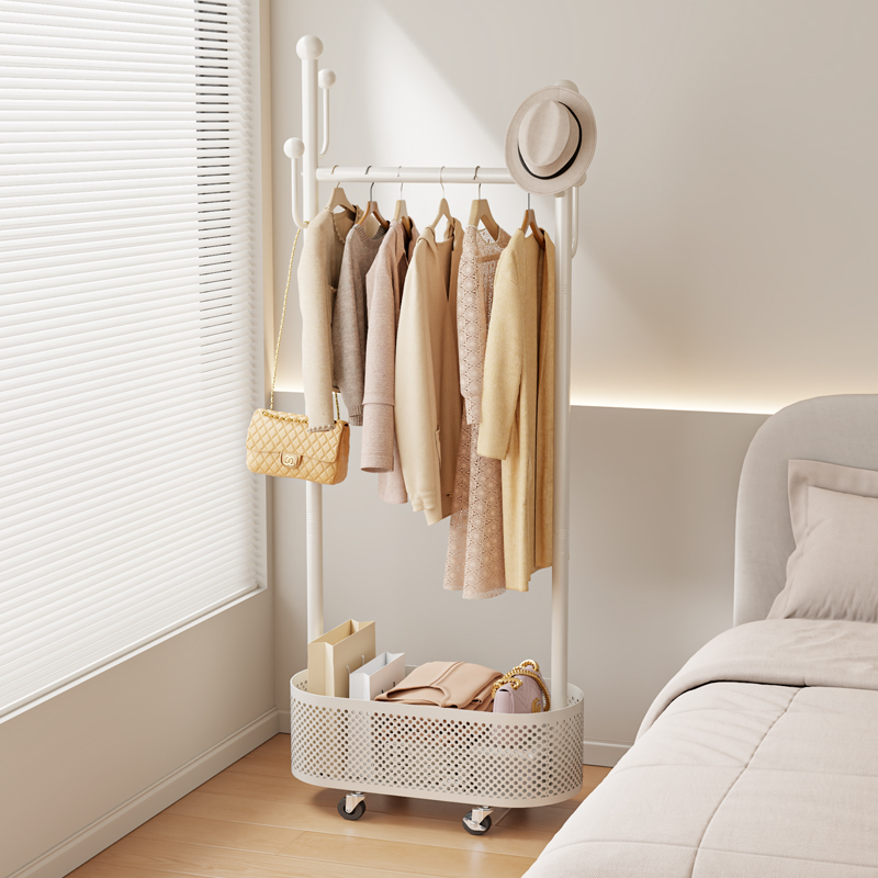 家用卧室落地挂衣架可移动置地式