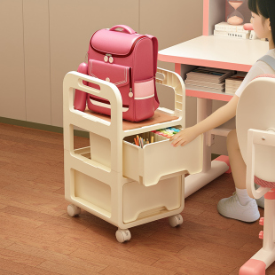 免安装儿童书包架落地多层办公室零食包包收纳架可移动小推车置物