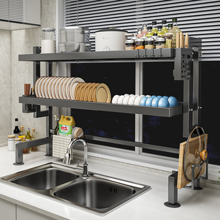 厨房水槽置物架碗架沥水架放碗碟盘多功能洗碗水池上方台面收纳架