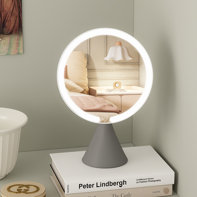 轻奢LED镜子化妆镜台式桌面带灯学生家用补光梳妆台镜子2025新款