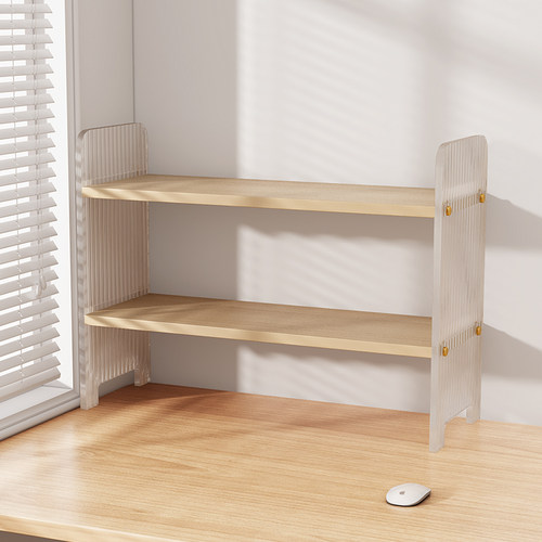 桌面置物架书桌办公室工位书架亚克力透明桌上小型多层书本收纳架