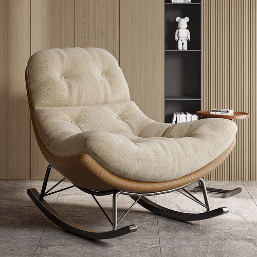 新款轻奢家用阳台躺椅单人休闲摇摇椅成人可睡觉室内懒人沙发椅子