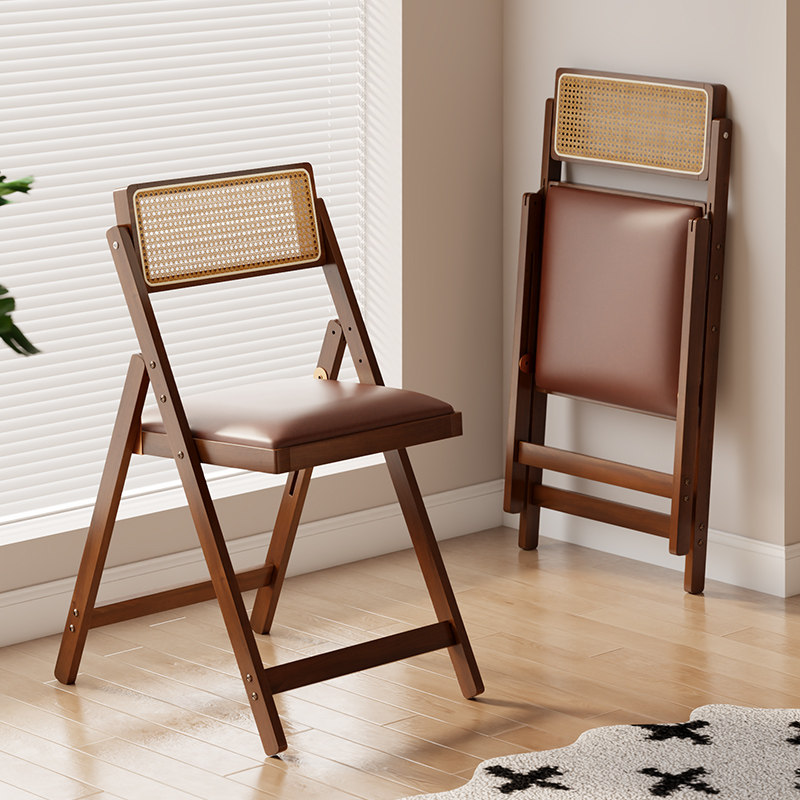 实木折叠椅子家用学生宿舍学习椅书桌椅简约现代休闲椅餐椅靠背椅