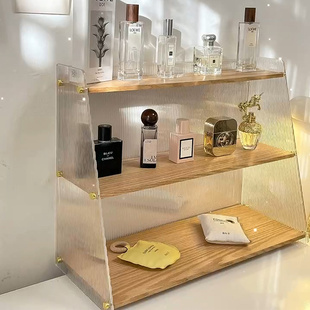 化妆品置物架梳妆台护肤品香水收纳盒浴室卫生间台面多层整理架子