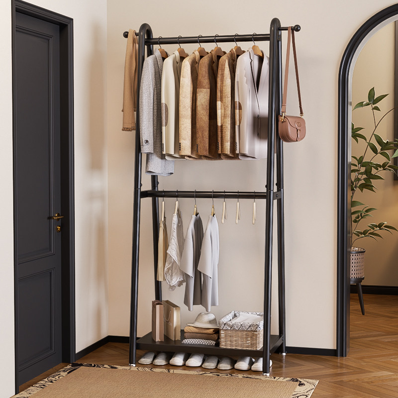 衣帽架卧室落地多功能收纳置物架玄关入户简易挂衣架双层收纳神器,住宅家具,衣帽架,淘宝优惠券,粉丝福利购,淘宝优惠卷