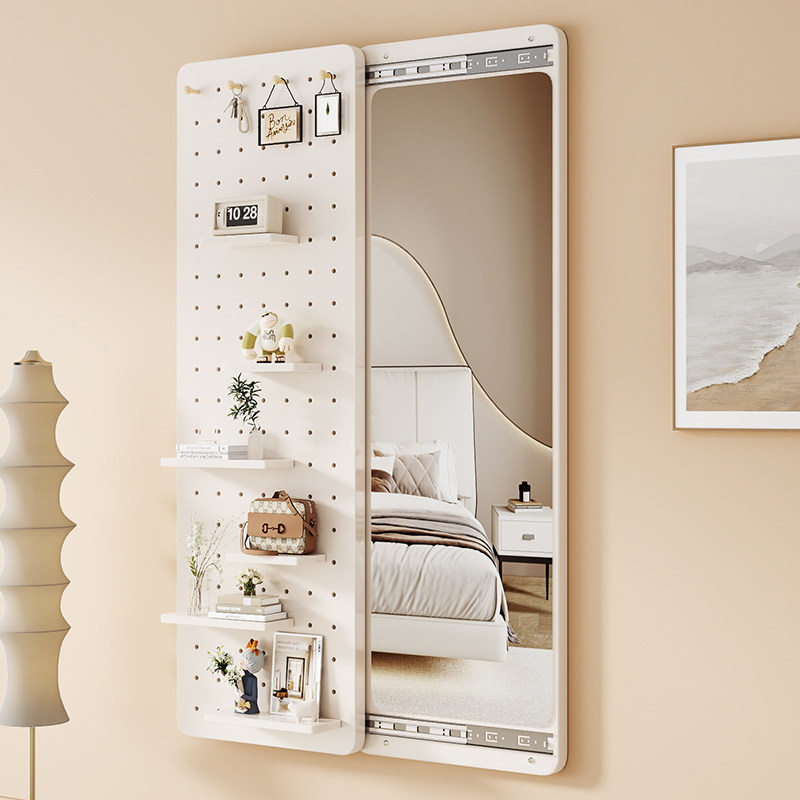 洞洞板穿衣镜一体隐形推拉可关闭隐藏式全身镜子入户门玄关试衣镜,住宅家具,穿衣镜,淘宝优惠券,粉丝福利购,淘宝优惠卷
