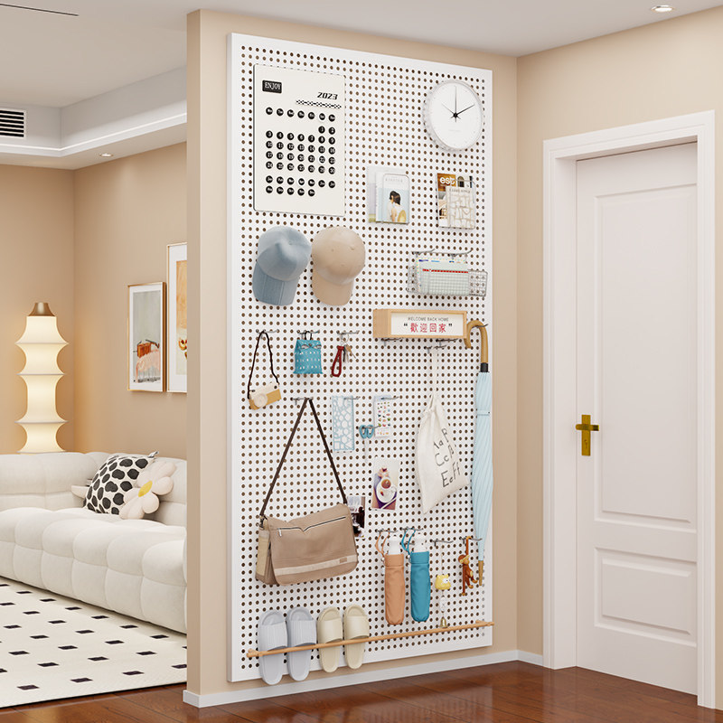 金属洞洞板墙上置物架门后不锈钢展示收纳定制多功能五金工具挂板,住宅家具,搁板/置物架/家用陈列架,淘宝优惠券,粉丝福利购,淘宝优惠卷