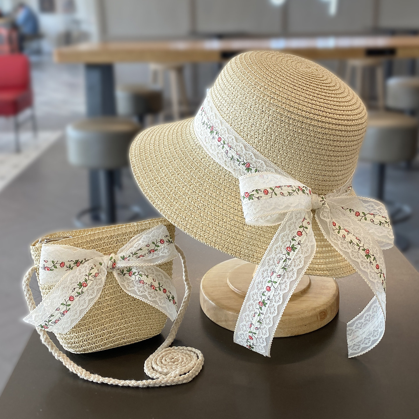 儿童帽子夏季大檐女孩遮阳草帽女童沙滩防晒女宝宝出游亲子款夏天
