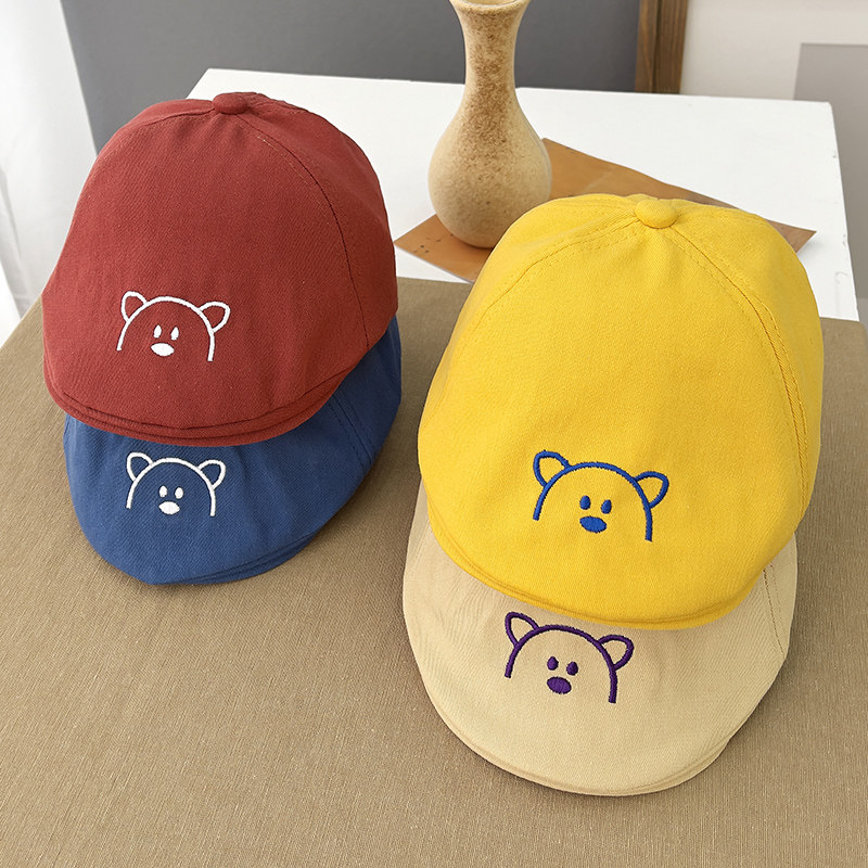 儿童帽子春秋薄款可爱超萌宝宝男童贝雷帽秋天时尚个性帅气时尚潮