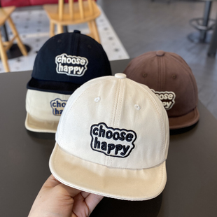 宝宝帽子春秋韩系字母百搭软檐棒球帽男童女童遮阳防风婴儿鸭舌帽