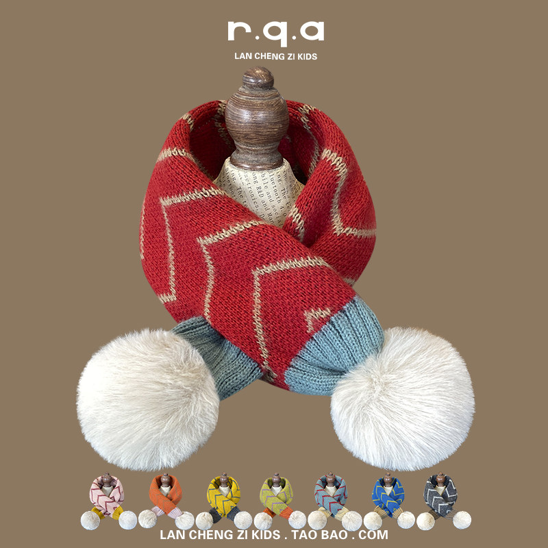 儿童围巾韩版冬季保暖毛线交叉围脖男童女童秋冬防风防寒护脖冬潮,童装/婴儿装/亲子装,围巾,淘宝优惠券,粉丝福利购,淘宝优惠卷