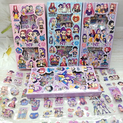 跨境爆款kpop猎魔女团贴纸手账素材贴纸demon hunters礼盒外贸