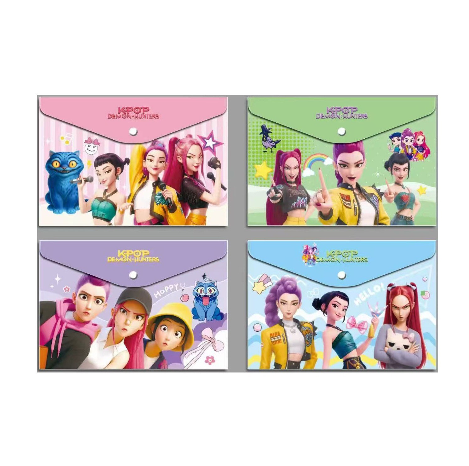 kpop猎魔女团文件袋收纳袋文具卡通a4文件袋按扣袋demonhunters