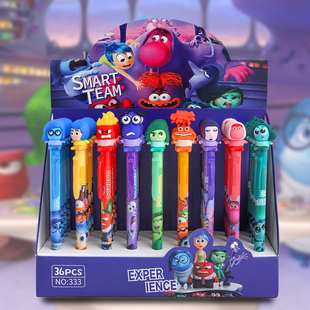 新款头脑特工中性笔 卡通晶蓝按动笔学生学习文具用品 圆珠笔