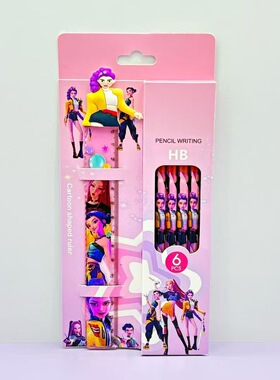 外贸爆款kpop猎魔女团木杆铅笔直尺子学生文具套装demonhunters