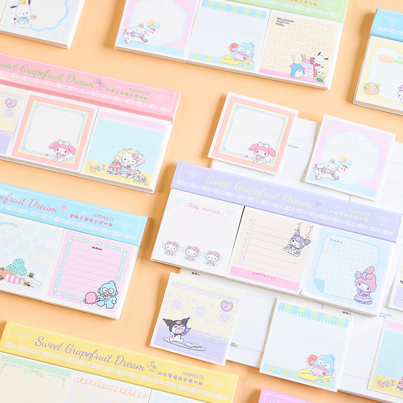 日式卡通云絮便签本方形三组合便利贴可爱创意文具手账学生 6款