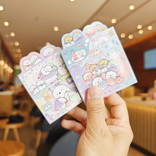 可爱卡通墙角落里的生物便签本 多功能留言本 4折本留言本 便利贴