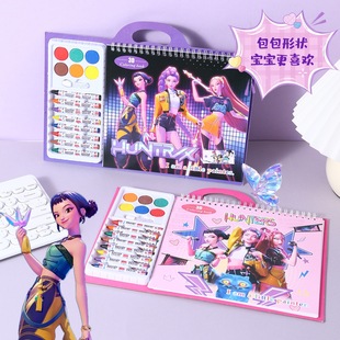 POP猎魔女团绘画本跨境热销儿童涂鸦画册蜡笔绘画本学生小礼物