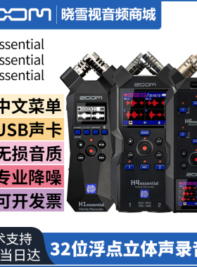 ZOOM H1E H2E H4e H6E H1 XLR32位浮点录音笔录音调音台单反同步