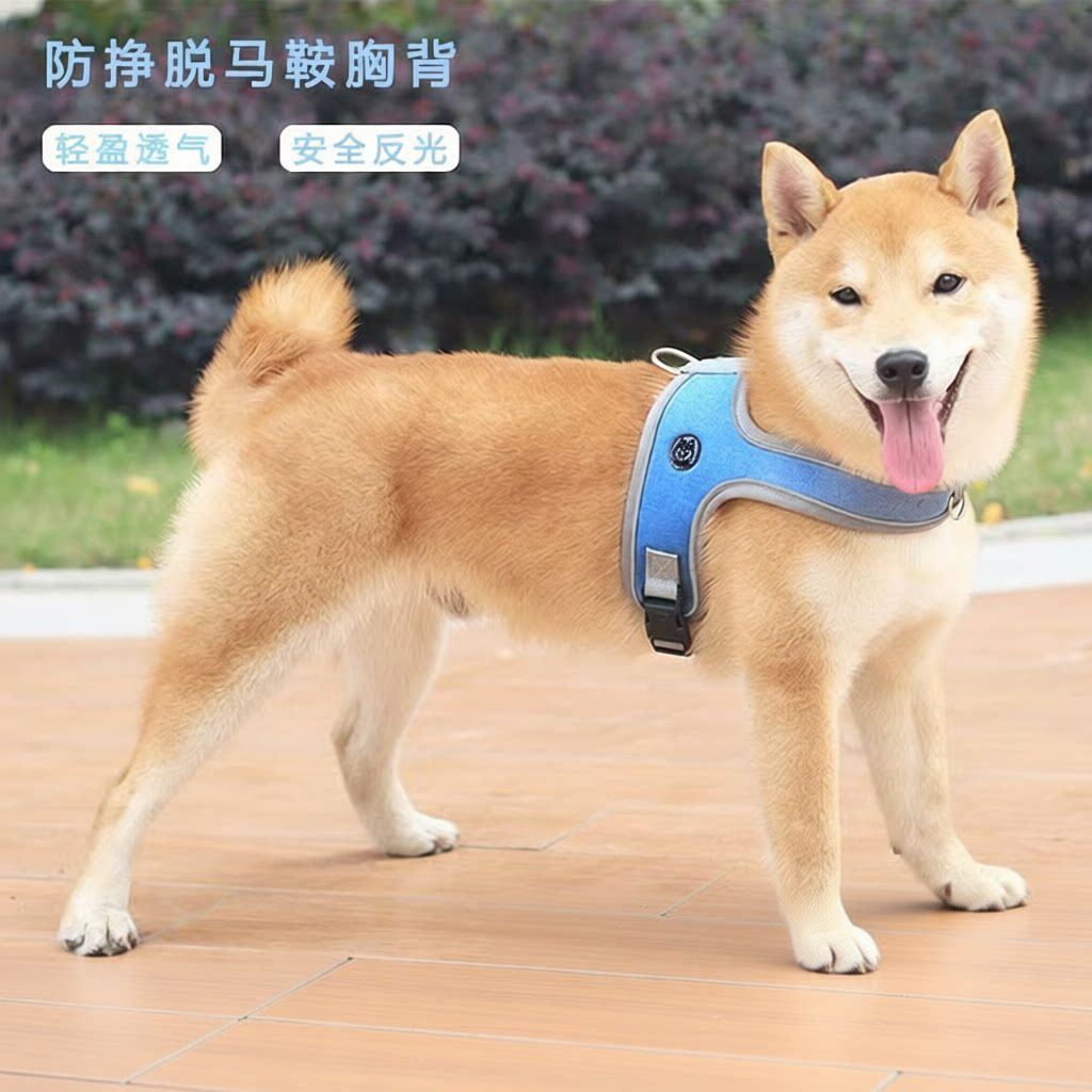 A7马鞍式胸背狗狗牵引绳背心式防爆冲遛狗绳中小型犬狗链子法斗泰