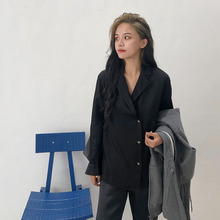 西装 女 领衬衫 2019秋季 罗百万 韩国休闲百搭上衣网红外套宽松长袖