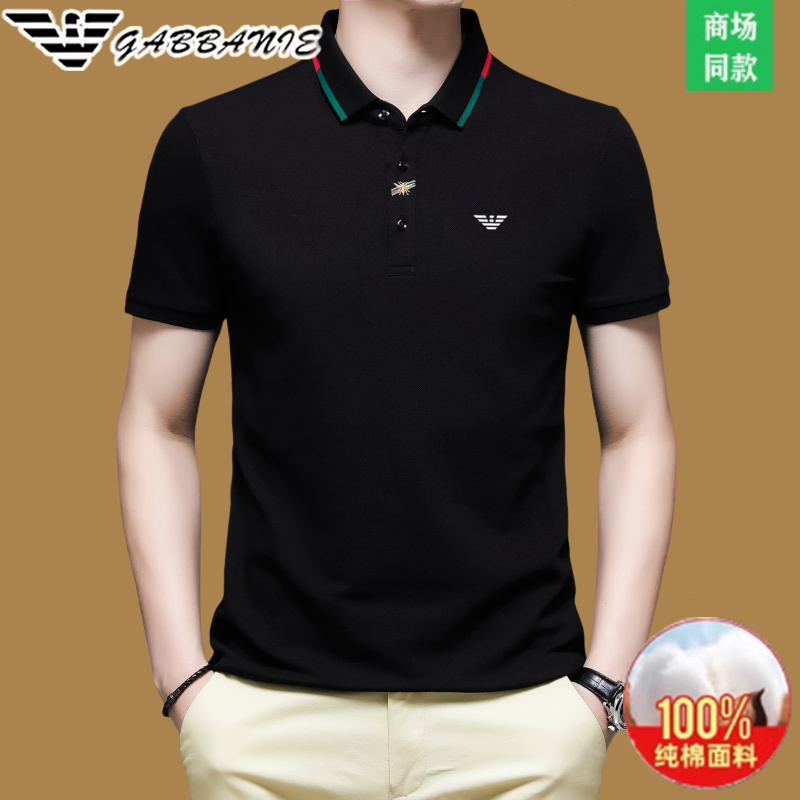 正品意大利夏季新款潮牌刺绣男士翻领高端短袖t恤100%纯棉polo衫
