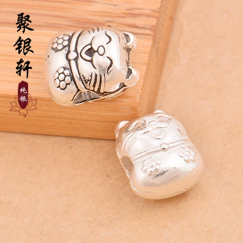 Аксессуары, браслет из красной нити ручной работы, бусины, аксессуар, серебро 925 пробы, в цветочек, на удачу