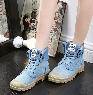 women's outdoor high-cut sneakers breathable canvas shoes