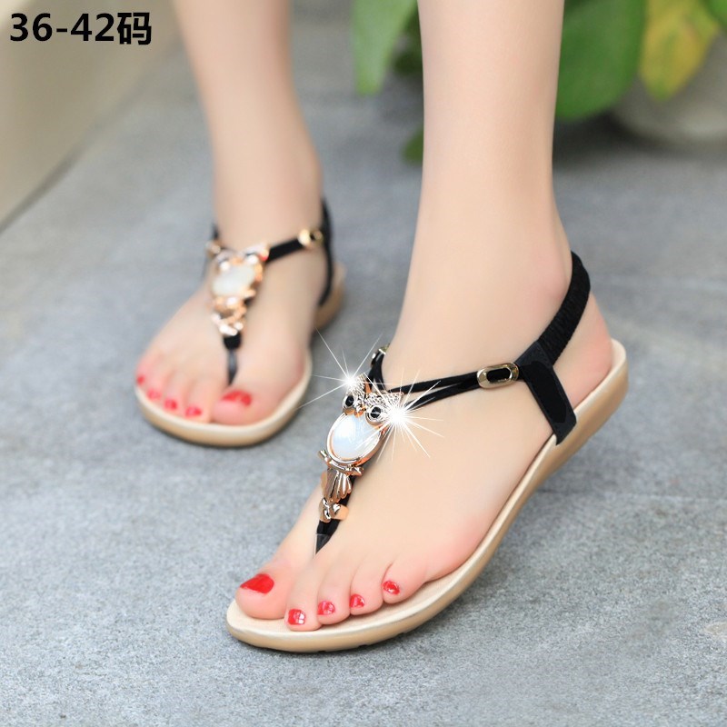 Summer Flat Sandals Women Shoes Ladies Bohemian sandalias 42