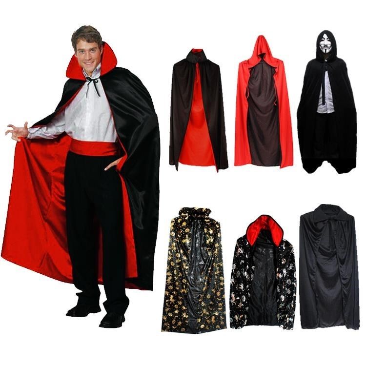 Adult child vampire cape witch red black cape ghost devil pu