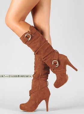 40-43 cotton boots Pointed shoes high up woman wear high