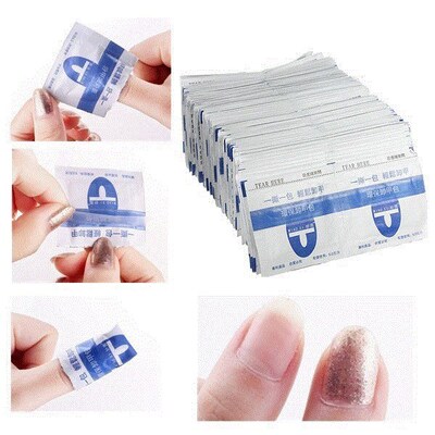 50Pcs Nail Polish Remover Acetone Foil Wrap UV Gel Soak Off