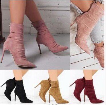 40-43 cotton boots Pointed shoes high heels woman wear高跟靴