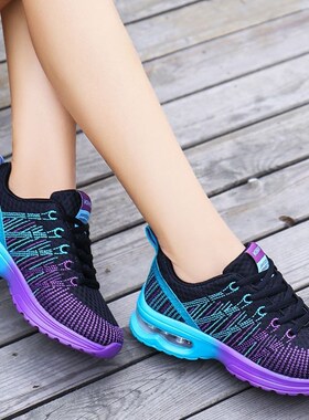 Ladies breathable running sneakers women sports flat shoes女
