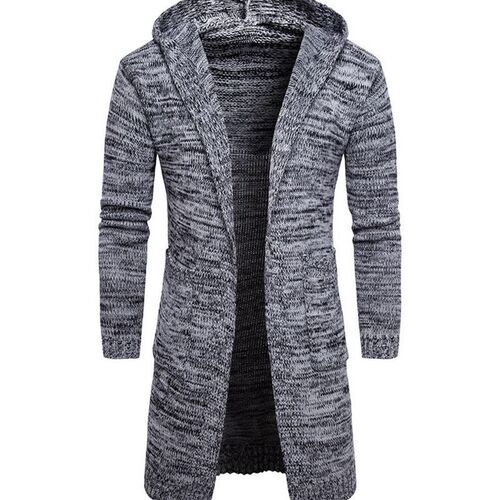new men hooded cardigan Male sweater knit свитер针织衫