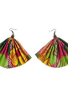 手工夸张扇形非洲民族风耳坠饰品女African scalloped earrings