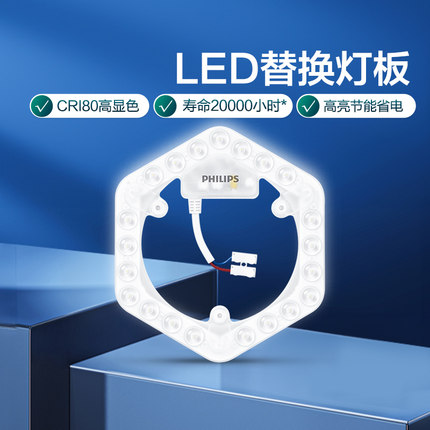 飞利浦led灯盘吸顶灯灯芯灯条替换节能灯板强力磁吸照明灯贴超亮