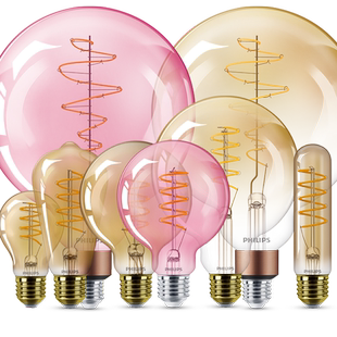 飞利浦复古LED灯泡调光灯泡怀旧E27大螺口暖黄光灯龙珠创意爱迪生