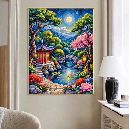 蒂彩DC中式山水满钻DIY钻石绣