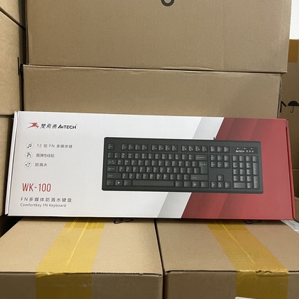 双飞燕（A4TECH）WK-100 104键 有线键盘 薄膜键盘办公键盘