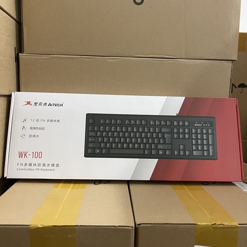 双飞燕（A4TECH）WK-100 104键 有线键盘 薄膜键盘办公键盘