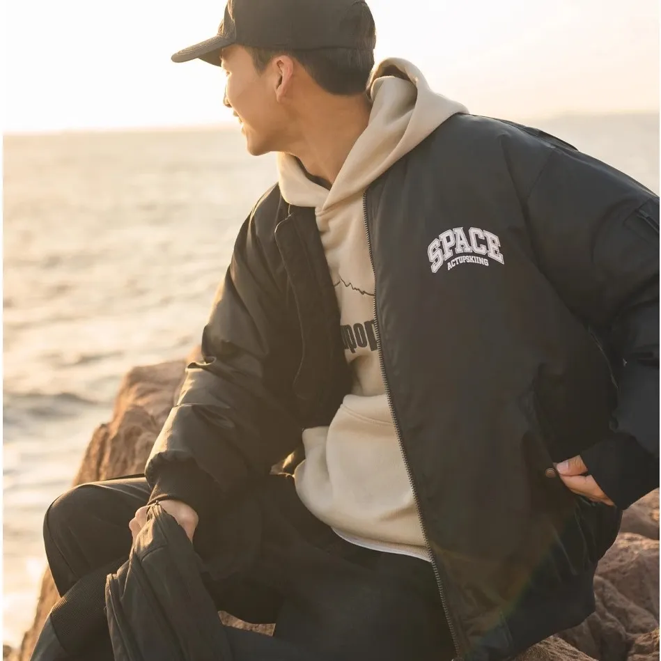 MQ56新款外套男美式棒球服纸样男款飞行员夹克上衣服装样