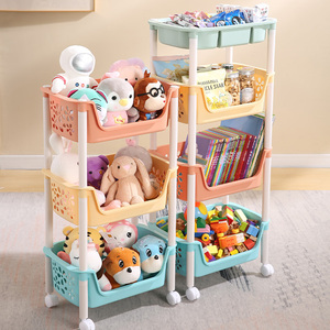毛绒玩具收纳架儿童娃娃玩偶公仔置物架小推车书架多层零食桶神器