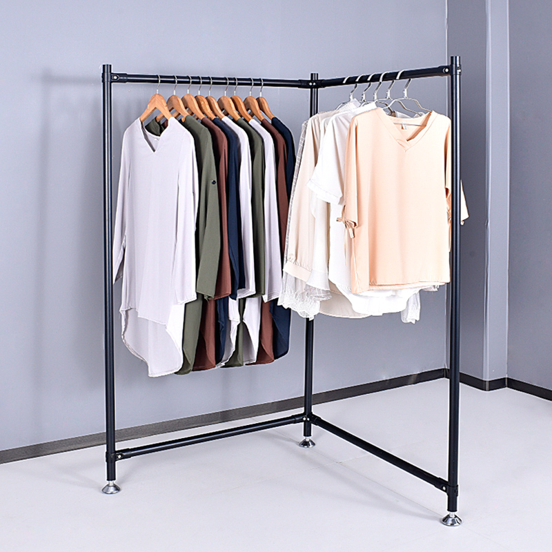 不锈钢晾衣架置地阳台晾晒架 定制折叠衣帽架 卧室转角挂衣架带轮