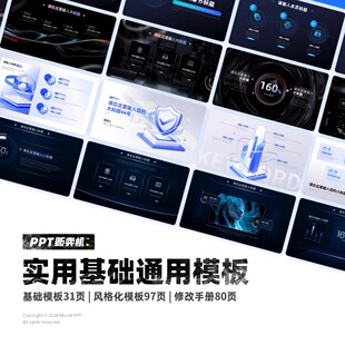 【PPT贩卖机】原创实用基础通用PPT模板 多风格样稿带指导手册
