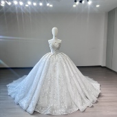 重工奢华抹胸婚纱2026新款 新娘结婚主婚纱大拖尾高级质感高定款