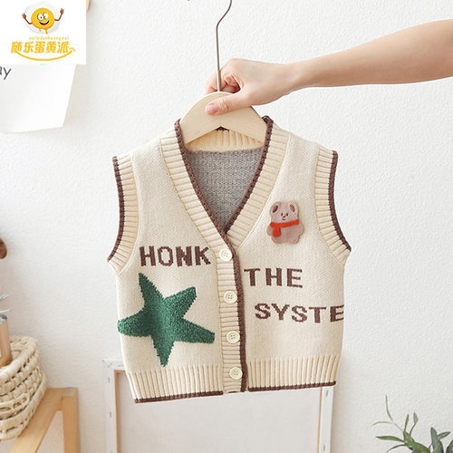 男童保暖百搭针织毛衣马甲