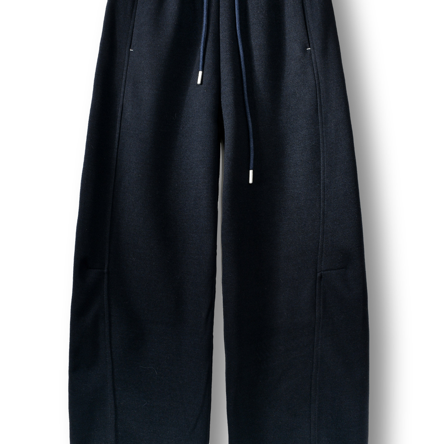 羊毛毛呢弯刀裤女灰色秋冬新款高腰显瘦垂感宽松休闲阔腿裤哈伦裤