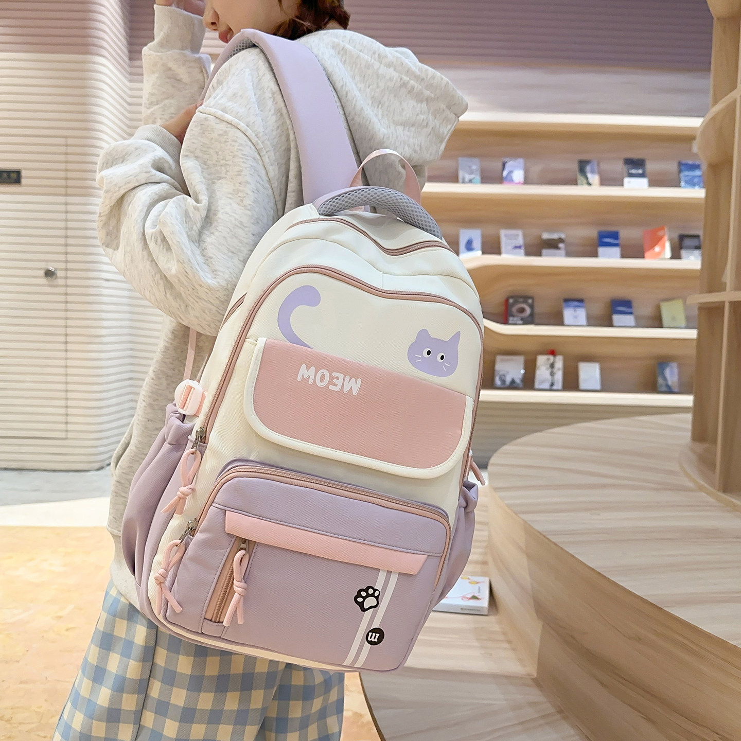 书包女初中生大容量韩版高颜值中学生减负双肩包小学生背包电脑包